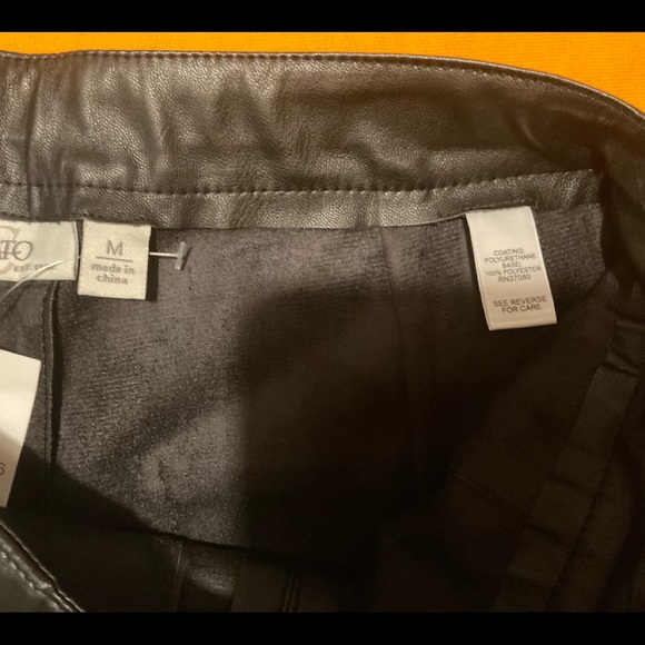 Cato Black Faux Leather Cropped Pullon Pants Size M, NWT - Picture 9 of 15